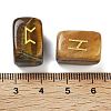 Rectangle Natural Tiger Eye Rune Stones G-Z059-01D-3