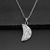 Moon Natural Howlite Pendant Necklaces AK5365-9-1