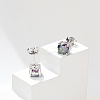 925 Sterling Silver Moissanite Rhinestone Stud Earrings EJEW-U042-04P-1