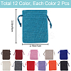 24Pcs 12 Colors Burlap Packing Pouches Drawstring Bags ABAG-BBC0001-09-2