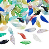 75Pcs 15 Colors Transparent Glass Leaf Pendants GLAA-TA0003-30-3
