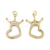 Brass Micro Pave Clear Cubic Zirconia Pendants KK-E068-VB184-1