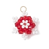 Glass Seed Beaded Snowflake Pendants PALLOY-MZ00815-06-1