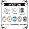 8Pcs 8 Styles Iron & Glass Shoe Buckle Clips FIND-CP0002-96-2