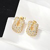 Brass Micro Pave Cubic Zirconia Stud Earrings EJEW-Z091-04G-U-4