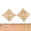 Brass Micro Pave Colorful Cubic Zirconia Hollow Connector Charms KK-K351-58A-G-3