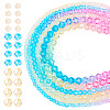 12 Strands 3 Styles Gradient Color Baking Paint Glass Bead Strands DGLA-TA0001-21E-3