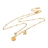 Ion Plating(IP) Summer Beach 304 Stainless Steel Clear Cubic Zirconia Satellite Chain Necklaces NJEW-S004-02G-2