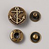 4Pcs Alloy Snap Button BUTT-WH0036-01I-AB-1