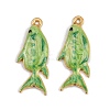 304 Stainless Steel Enamel Pendants STAS-P410-40C-03-1