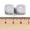 20Pcs Grey Cube Letter Silicone Beads 12x12x12mm Square Dice Alphabet Beads with 2mm Hole Spacer Loose Letter Beads for Bracelet Necklace Jewelry Making JX436D-3