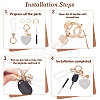 2Pcs 2 Styles PU Leather and Alloy Rhinestone Braided Keychain & Pendant Decorations KEYC-CN0001-11D-5