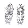 Brass Micro Pave Clear Cubic Zirconia Pendants ZIRC-S069-003P-2