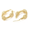 Rack Plating Brass Wire Wrap Twist Oval Hoop Earrings EJEW-M225-08G-2