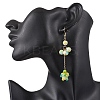 304 Stainless Steel Synthetic Turquoise Tortoise Dangle Earrings EJEW-JE06512-01-3