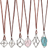6Pcs 3 Styles Crystal Holder Cage Necklace MAK-SC0001-41P-1
