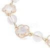 Glass & Natuarl Quartz Crystal Slider Bracelets BJEW-JB12898-02-3