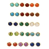 Brass Half Round Stud Earrings EJEW-Z124-03G-4
