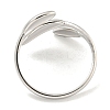 Non-Tarnish Leaf 304 Stainless Steel Open Cuff Finger Rings for Women RJEW-P114-09P-3
