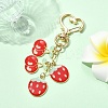 Cherry & Strawberry Alloy Enamel Pendant Decoration HJEW-YW00059-01-1