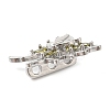 3 Hole Brass Micro Pave Cubic Zirconia Multi-Strand Links KK-G503-36P-03-2