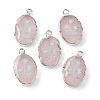 Natural Rose Quartz Oval Pendants G-C102-07P-02-1