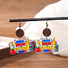 Teachers' Day Printed Wooden Dangle Earrings for Teachers FS-WG20E88-08-1