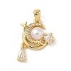 Brass Micro Pave Cubic Zirconia Pendants KK-F905-21G-02-1