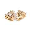 Brass Micro Pave Cubic Zirconia Beads KK-C115-12G-2