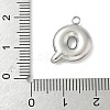 304 Stainless Steel Initial Pendants STAS-S186-12Q-P-3