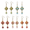 Lantern 304 Stainless Steel Synthetic Imperial Jasper Dangle Earrings EJEW-MZ00609-1