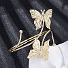 Butterfly Alloy Arm Cuff Bangles for Girl Women AJEW-A063-01H-G-2