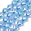 Electroplate Transparent Glass Beads Strands GL-CBA7A17-02A-07-1