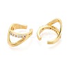 Brass Pave Clear Cubic Zirconia Cuff Earrings EJEW-T049-04G-1