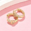 Heart Brass Micro Pave Clear Cubic Zirconia Hoop Earrings LS-EJEW-Z102-31G-2