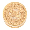 Golden Tone Round Wax Seal Brass Stamp Heads AJEW-S087-02G-08-2