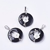 Natural Dyed & Heated Black Agate Pendants X-G-F546-A16-1