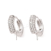 925 Sterling Silver with  Micro Pave Cubic Zirconia Hoop Earrings Findings STER-B004-16P-1