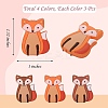 12Pcs 3 Colors Cartoon Fox Silicone Focal Beads JX716A-3