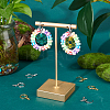 12 Pairs 2 Colors Brass Huggie Hoop Earring Findings KK-FH0003-13-2