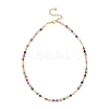 4MM Dyed Faceted Round Natural Agate Beaded Necklaces NJEW-JN05692-4