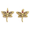 Brass Micro Pave Clear Cubic Zirconia Pendants ZIRC-J025-57G-1