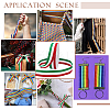 50 Yards Tricolor Polyester Striped Grosgrain Ribbon OCOR-WH0078-199C-6