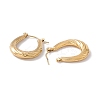Ion Plating(IP) 304 Stainless Steel Twist Teardrop Hoop Earrings for Women EJEW-G314-05G-2