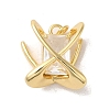 Brass Micro Pave Clear Cubic Zirconia Pendants KK-R155-06G-1