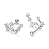 Brass Micro Pave Clear Cubic Zirconia Stud Earrings EJEW-F258-01E-P-2