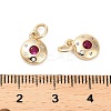 Brass Micro Pave Cubic Zirconia Pendants KK-B133-05G-04-3