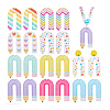 18Pcs 9 Colors Acrylic Pendants OACR-PH0004-31-7