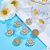 10Pcs 1-Hole Alloy Rhinestone Shank Buttons BUTT-GF0003-72G-4