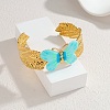 304 Stainless Steel Enamel Butterfly Cuff Bangles for Women BJEW-Z160-01G-1